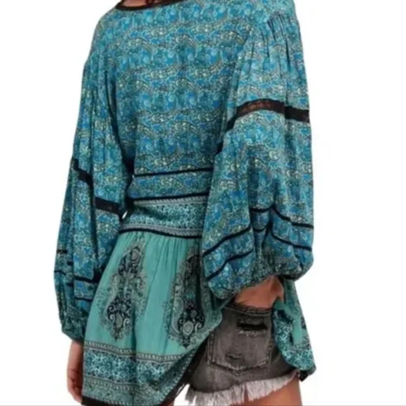 Free People Luna Scarf Print Tunic SZ S - Picture 3 of 10